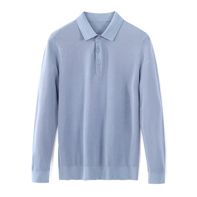 Camiseta Manga Larga de Seda Morera para Hombre - Básico Liso - Image 6