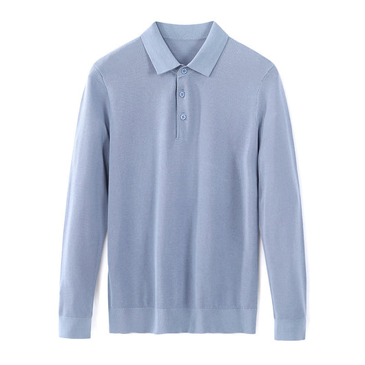 Camiseta Manga Larga de Seda Morera para Hombre - Básico Liso - Image 6