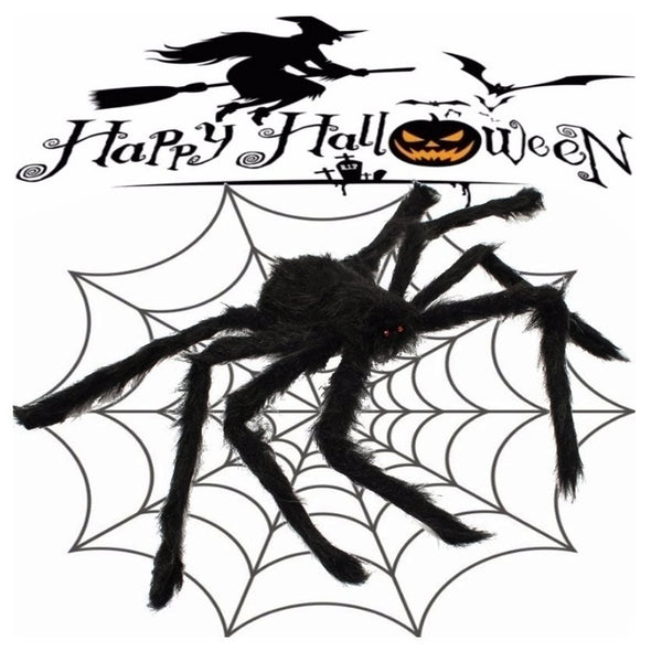 Decoración Halloween Araña Gigante y Fantasma Esponjoso para Casa Embrujada
