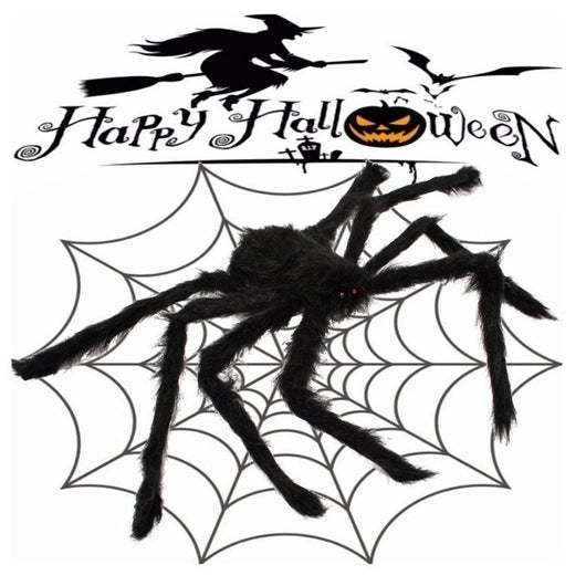 Decoración Halloween Araña Gigante y Fantasma Esponjoso para Casa Embrujada