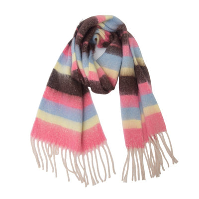 Bufanda Gruesa de Rayas con Flecos para Hombre y Mujer - Image 7