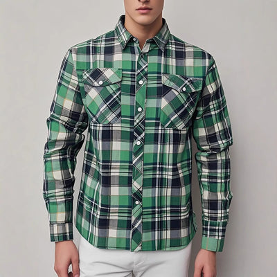 Camisa de Manga Larga con Solapa Elegante para Hombre