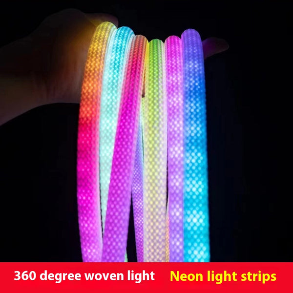 Cinturón Luminoso 360° de Malla Flexible con Luz Neón Multicolor Impermeable