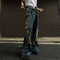 Jeans Hombre Cintura Suelta Doble Cierre Color Barro Tiro Acampanado