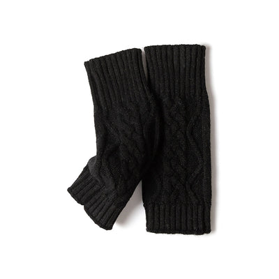 Guantes sin Dedos de Cachemira Tejida en Colores Sólidos - Image 7