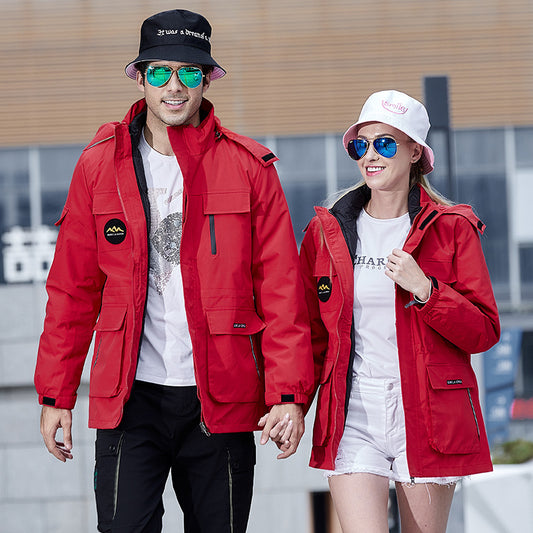 Chaqueta Impermeable 3 en 1 Talla Grande Acolchada