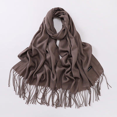 Bufanda Larga de Cashmira Suave - Color Liso para Otoño e Invierno - Image 36