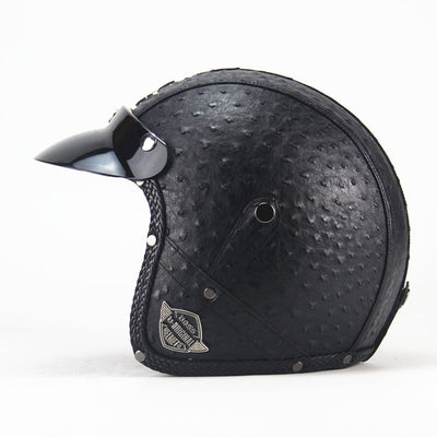 Casco Retro Semiabierto Four Seasons en Cuero - Image 4