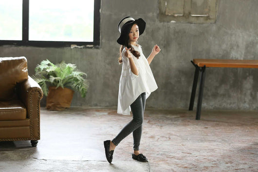 Blusas Holgadas Estilo Coreano para Niñas - Camisetas Modernas con Diseño Asimétrico - Image 8