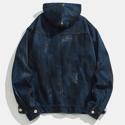 Chaqueta Denim con Capucha Estilo Splash Ink para Hombre - Image 3