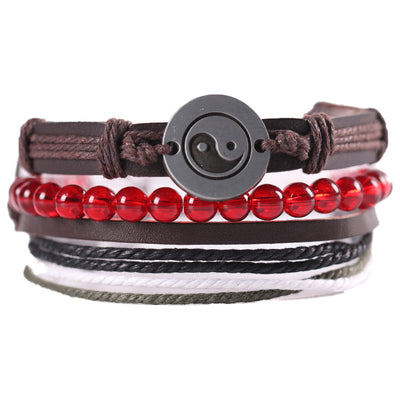 Pulsera de Cuero Auténtico Tejida con Cuentas - Estilo Étnico Retro - Image 38