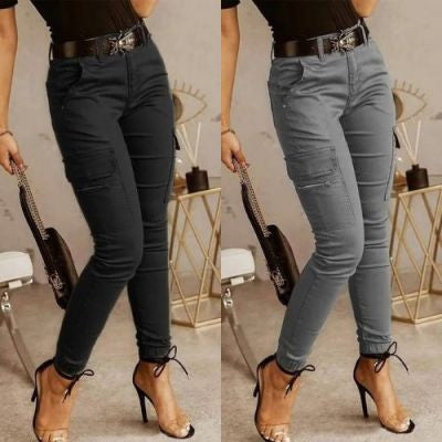 Pantalones Clásicos para Mujer con Cintura Baja y Bolsillos - Image 6