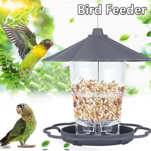 Comedero Plegable para Pájaros Silvestres con Techo Removible - Decoración de Jardín