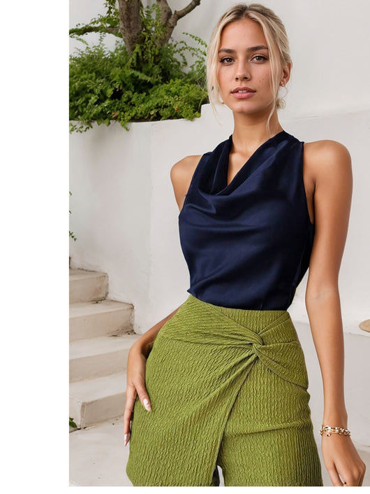Blusa Elegante sin Mangas con Cuello Halter y Espalda Descubierta - Image 18