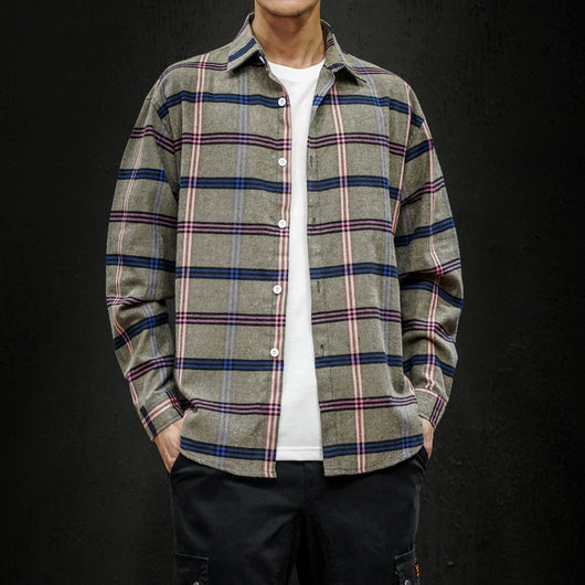Camisa a Cuadros Entallada de Manga Larga con Botones - Image 8