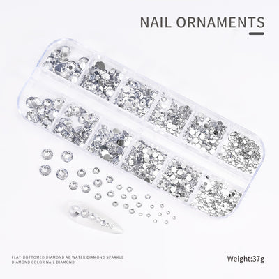 Uñas Decorativas Cuadradas con Cristales Brillantes - Image 33