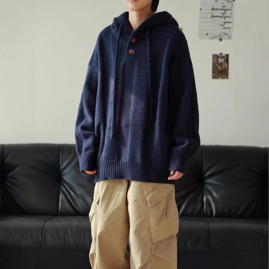 Sudadera Retro Térmica Holgada para Hombre