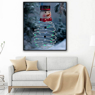 Cuadro de Diamantes 5D Muñeco de Nieve Navideño para Sala de Estar - Image 8