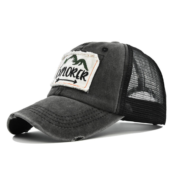Gorra de Béisbol Vintage con Bordado Desteñido y Visera Curva de Malla - Image 8