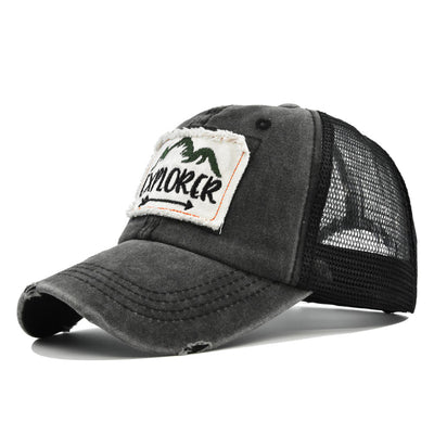 Gorra de Béisbol Vintage con Bordado Desteñido y Visera Curva de Malla - Image 8