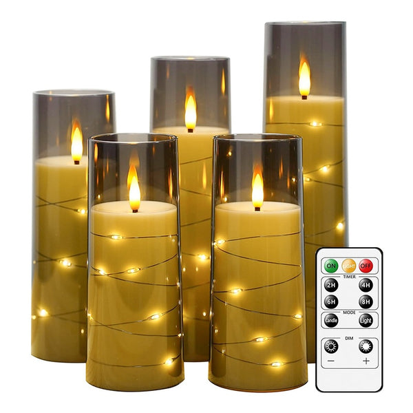 Cadena de Luces LED con Velas Eléctricas para Decoración Navideña y Eventos