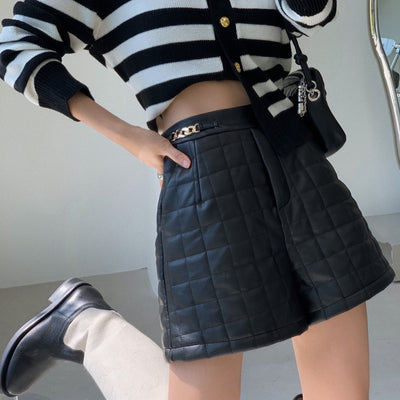 Shorts de Cuero Sueltos para Otoño e Invierno - Estilo Casual y Moderno - Image 5