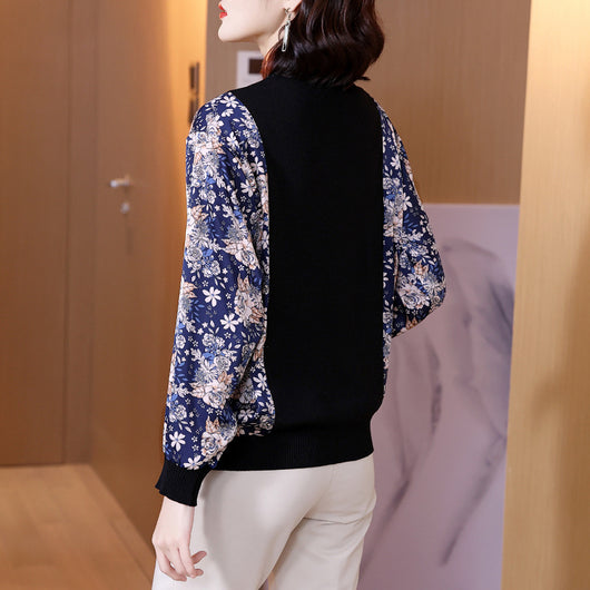 Blusa Tejida Corta Estilo Occidental con Estampado Elegante - Image 4
