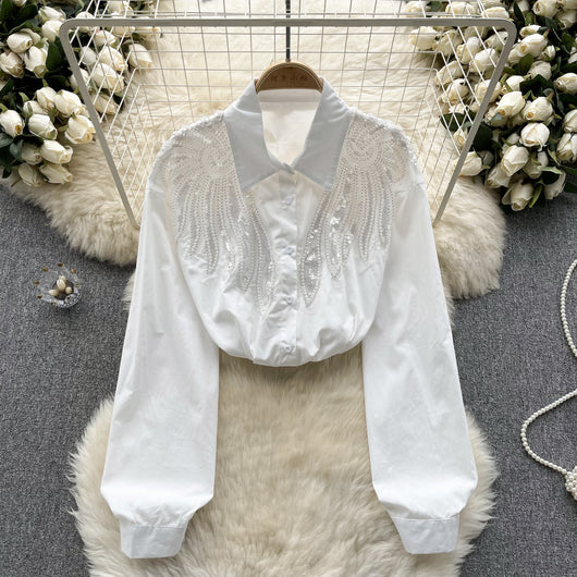 Blusa Mujer Diseño Sofisticado con Cuentas y Lentejuelas - Image 7