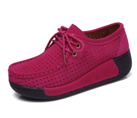 Zapatos Casuales de Cuero con Cordones y Suela Gruesa para Mujer - Image 46