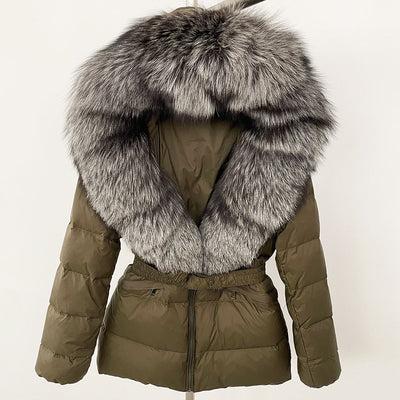 Chaqueta Acolchada Corta Ajustada para Mujer con Forro de Piel - Image 87