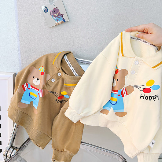 Conjunto de Dos Piezas: Suéter Infantil con Solapa y Mangas Largas - Image 2