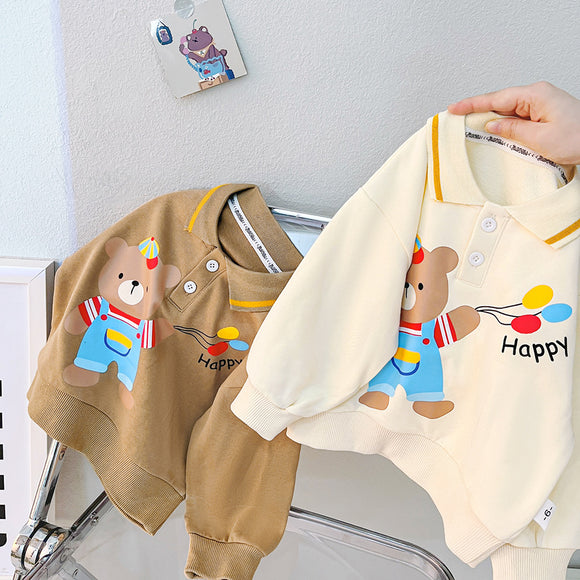 Conjunto de Dos Piezas: Suéter Infantil con Solapa y Mangas Largas