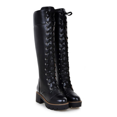 Botas Altas con Cordones y Tacón Bajo - Image 13