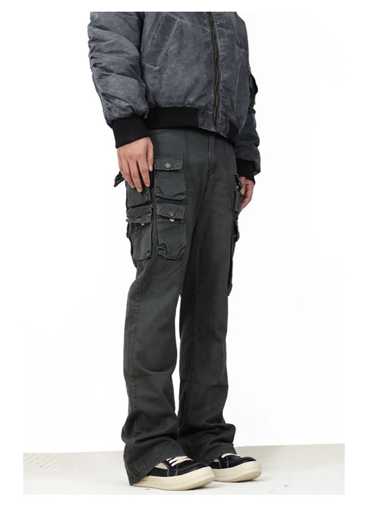 Pantalón de Trabajo Versátil con Múltiples Bolsillos y Corte Acampanado - Image 18