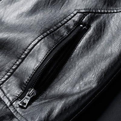 Chaqueta de Cuero con Cuello Alto para Primavera y Otoño - Image 5