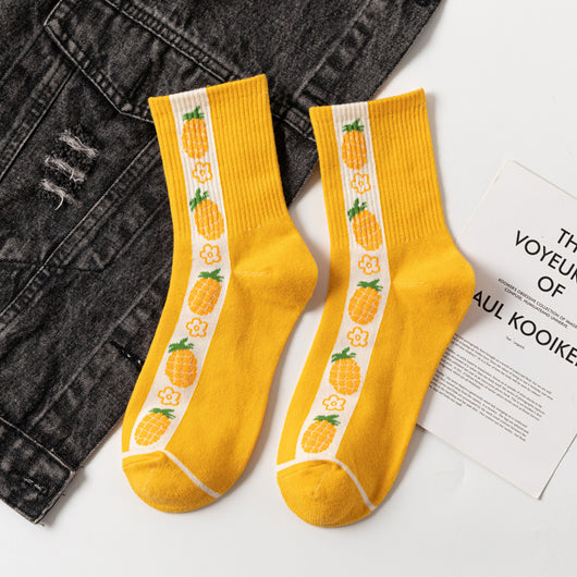 Calcetines Estampados de Piña y Fresa - Diseño Adorable - Image 8