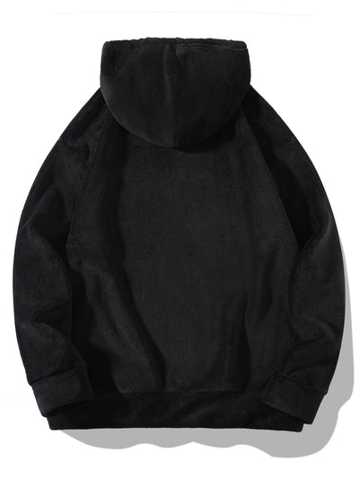 Conjunto de Sudadera con Capucha y Shorts en Fleece Coral para Hombre Talla Grande - Image 13