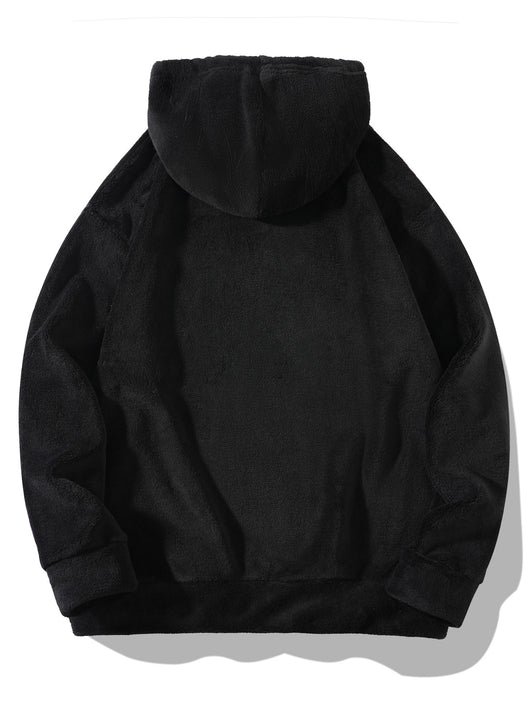 Conjunto de Sudadera con Capucha y Shorts en Fleece Coral para Hombre Talla Grande - Image 13