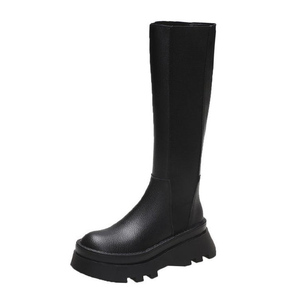 Botas Estilo Británico con Suela Gruesa y Caña Ajustada