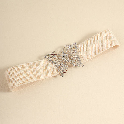 Cinturón Elástico para Mujer con Hebilla Mariposa - Accesorio Decorativo Versátil - Image 24