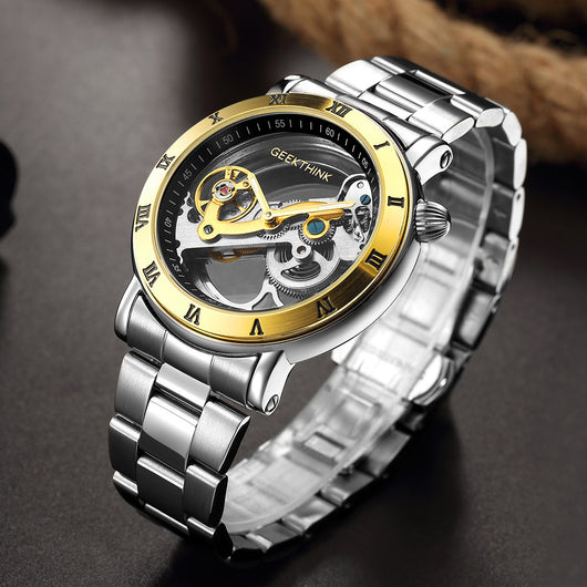 Reloj Mecánico Automático Esqueleto 3D Acero Inoxidable para Hombre