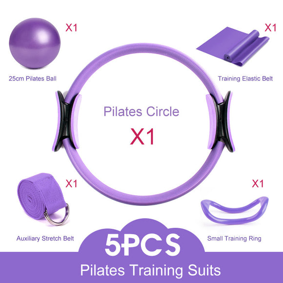 Kit Completo Pilates: Rodillo + Aro Yoga + Correas de Estiramiento