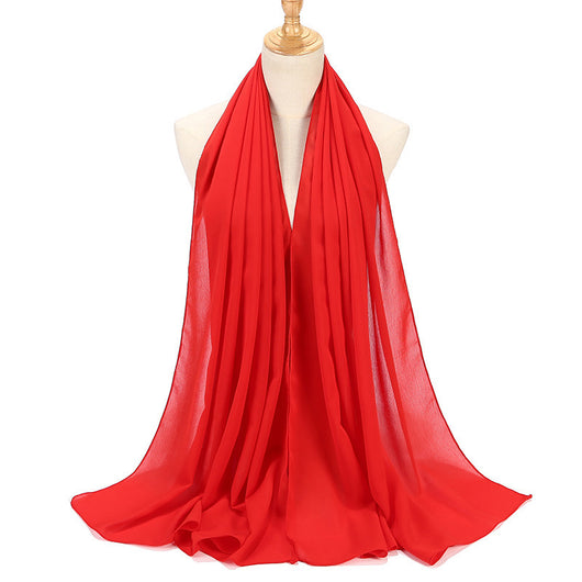 Pañuelo Chifón Plisado Transpirable para Mujer - Diseño Monocromo Elegante - Image 13