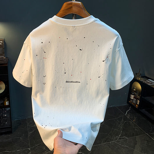 Playera Hombre Estampado Tinta Splash Manga Corta - Image 3