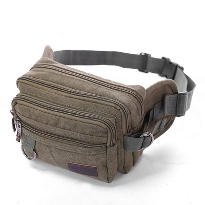 Riñonera de Lona con 4 Bolsillos para Hombre - Bolsa de Cintura Ajustable para Viajes y Actividades Outdoor - Image 6