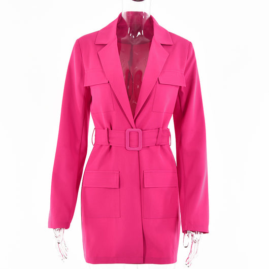 Vestido Oversized de Manga Larga con Solapa para Mujer - Image 6