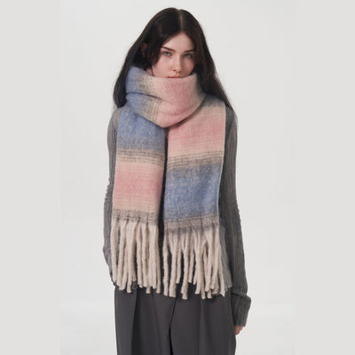 Abrigo Cuadros Cachemira Mujer Talla Grande Invierno - Image 3
