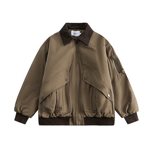Abrigo de Algodón Cálido Unisex con Cuello de Solapa - Chaqueta Overol Versátil - Image 3