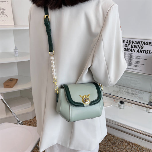 Bolsa Mensajera Pequeña con Textura y Combinación de Colores para Mujer - Image 20