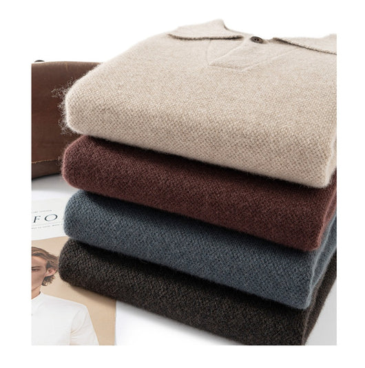 Suéter Tejido Suelto con Solapa para Hombre - Estilo Casual Moderno - Image 15